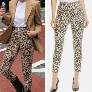 NWT Frame Leopard Print Ali High Rise Cigarette Skinny Jeans Size 30